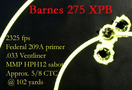 Barnes 275 gr bullet group
