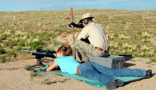 Susannah Clary & Andy McCourt on the firing line
with the 6mmBR rifle.