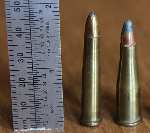 .22 Jet (right) with .22 Hornet (left)